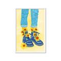 Picture of Sunflower Walk in Blue Shoes _GroupedProduct_Rectangle_Portrait_Framed_Matted_