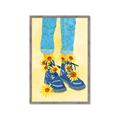 Picture of Sunflower Walk in Blue Shoes _GroupedProduct_Rectangle_Portrait_Framed_Matted_