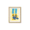 Picture of Sunflower Walk in Blue Shoes _GroupedProduct_Rectangle_Portrait_Framed_Matted_