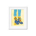 Picture of Sunflower Walk in Blue Shoes _GroupedProduct_Rectangle_Portrait_Framed_Matted_