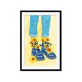 Picture of Sunflower Walk in Blue Shoes _GroupedProduct_Rectangle_Portrait_Framed_Matted_