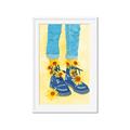Picture of Sunflower Walk in Blue Shoes _GroupedProduct_Rectangle_Portrait_Framed_Matted_