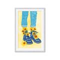 Picture of Sunflower Walk in Blue Shoes _GroupedProduct_Rectangle_Portrait_Framed_Matted_