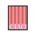 Picture of Ciao Stripes in Pink _GroupedProduct_Rectangle_Portrait_Framed_Matted_