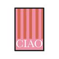 Picture of Ciao Stripes in Pink _GroupedProduct_Rectangle_Portrait_Framed_Matted_