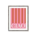 Picture of Ciao Stripes in Pink _GroupedProduct_Rectangle_Portrait_Framed_Matted_