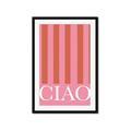 Picture of Ciao Stripes in Pink _GroupedProduct_Rectangle_Portrait_Framed_Matted_