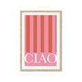 Picture of Ciao Stripes in Pink _GroupedProduct_Rectangle_Portrait_Framed_Matted_