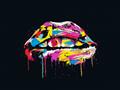 Picture of Graffiti Glow Lips _GroupedProduct_Rectangle_Landscape_Unframed_Print_Only_