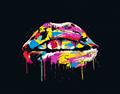 Picture of Graffiti Glow Lips _GroupedProduct_Rectangle_Landscape_Unframed_Print_Only_