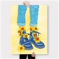 Picture of Sunflower Walk in Blue Shoes _GroupedProduct_Rectangle_Portrait_Canvas_