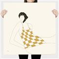 Picture of Lady in Squares _GroupedProduct_Square_Canvas_