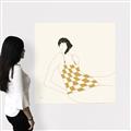 Picture of Lady in Squares _GroupedProduct_Square_Canvas_