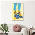 Picture of Sunflower Walk in Blue Shoes _GroupedProduct_Rectangle_Portrait_Canvas_Framed_