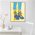 Picture of Sunflower Walk in Blue Shoes _GroupedProduct_Rectangle_Portrait_Canvas_Framed_