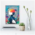 Picture of Luminous Blue Girl _GroupedProduct_Rectangle_Portrait_Canvas_Framed_