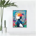 Picture of Luminous Blue Girl _GroupedProduct_Rectangle_Portrait_Canvas_Framed_