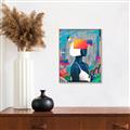 Picture of Luminous Blue Girl _GroupedProduct_Rectangle_Portrait_Canvas_Framed_