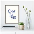 Picture of Cest La Vie in Blue _GroupedProduct_Rectangle_Portrait_Canvas_Framed_