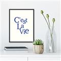Picture of Cest La Vie in Blue _GroupedProduct_Rectangle_Portrait_Canvas_Framed_