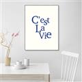Picture of Cest La Vie in Blue _GroupedProduct_Rectangle_Portrait_Canvas_Framed_