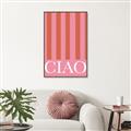 Picture of Ciao Stripes in Pink _GroupedProduct_Rectangle_Portrait_Canvas_Framed_