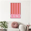 Picture of Ciao Stripes in Pink _GroupedProduct_Rectangle_Portrait_Canvas_Framed_