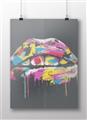 Picture of Graffiti Glow Lips _GroupedProduct_Rectangle_Landscape_Unframed_Print_Only_