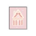 Picture of Pink Gingerbread House _GroupedProduct_Rectangle_Portrait_Canvas_Framed_