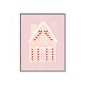 Picture of Pink Gingerbread House _GroupedProduct_Rectangle_Portrait_Canvas_Framed_
