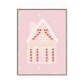 Picture of Pink Gingerbread House _GroupedProduct_Rectangle_Portrait_Canvas_Framed_