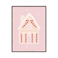 Picture of Pink Gingerbread House _GroupedProduct_Rectangle_Portrait_Canvas_Framed_