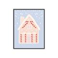 Picture of Blue Gingerbread House _GroupedProduct_Rectangle_Portrait_Canvas_Framed_