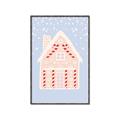 Picture of Blue Gingerbread House _GroupedProduct_Rectangle_Portrait_Canvas_Framed_
