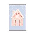 Picture of Blue Gingerbread House _GroupedProduct_Rectangle_Portrait_Canvas_Framed_