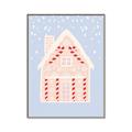 Picture of Blue Gingerbread House _GroupedProduct_Rectangle_Portrait_Canvas_Framed_