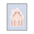 Picture of Blue Gingerbread House _GroupedProduct_Rectangle_Portrait_Canvas_Framed_