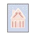 Picture of Blue Gingerbread House _GroupedProduct_Rectangle_Portrait_Canvas_Framed_