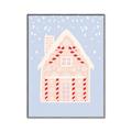 Picture of Blue Gingerbread House _GroupedProduct_Rectangle_Portrait_Canvas_Framed_