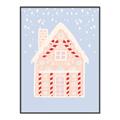 Picture of Blue Gingerbread House _GroupedProduct_Rectangle_Portrait_Canvas_Framed_