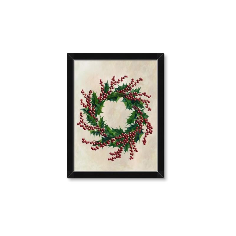 Picture of Holly Wreath _GroupedProduct_Rectangle_Portrait_Framed_Matted_