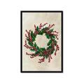Picture of Holly Wreath _GroupedProduct_Rectangle_Portrait_Framed_Matted_
