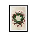 Picture of Holly Wreath _GroupedProduct_Rectangle_Portrait_Framed_Matted_