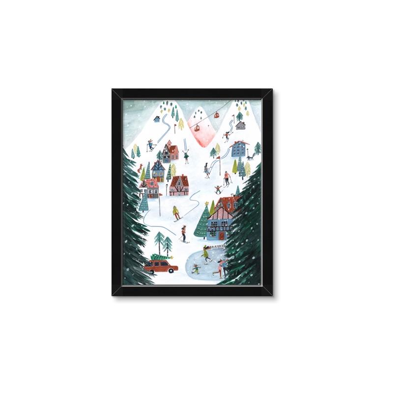 Picture of Winter Ski Resort _GroupedProduct_Rectangle_Portrait_Framed_Matted_