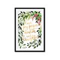 Picture of Holiday Wishes Wreath _GroupedProduct_Rectangle_Portrait_Framed_Matted_