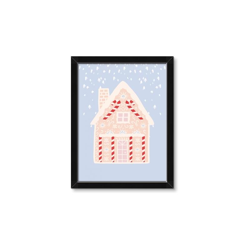 Picture of Blue Gingerbread House _GroupedProduct_Rectangle_Portrait_Framed_Matted_