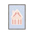 Picture of Blue Gingerbread House _GroupedProduct_Rectangle_Portrait_Framed_Matted_