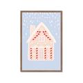 Picture of Blue Gingerbread House _GroupedProduct_Rectangle_Portrait_Framed_Matted_