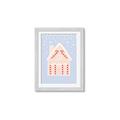 Picture of Blue Gingerbread House _GroupedProduct_Rectangle_Portrait_Framed_Matted_