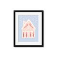 Picture of Blue Gingerbread House _GroupedProduct_Rectangle_Portrait_Framed_Matted_